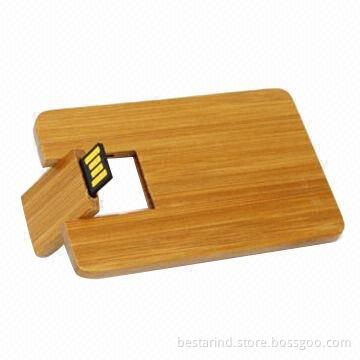Wooden Card USB Drive, Logo Engraved/Printed/Fully Printed